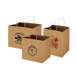 Custom logo kraft paper takeaway bags
