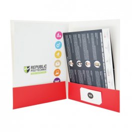 Custom A4 paper file folder with business card slot