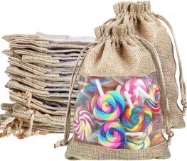 Custom hemp with organza drawstring bag
