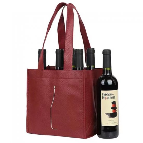 Custom non woven 6 wine bottle pack bags