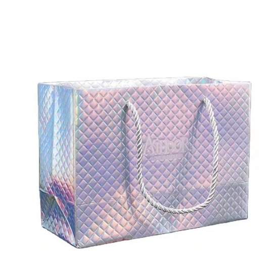 Custom hologram embossed paper gift bags