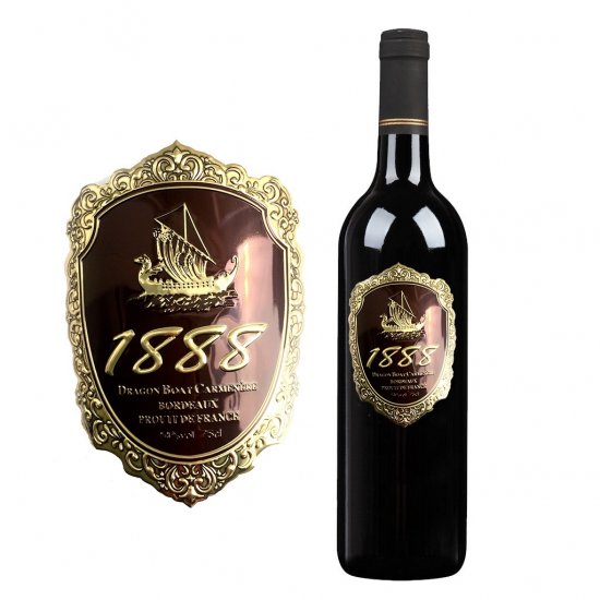 Custom wine bottle metal stickers