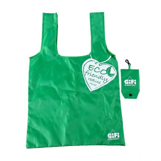 Custom foldable polyester vest shopping bags