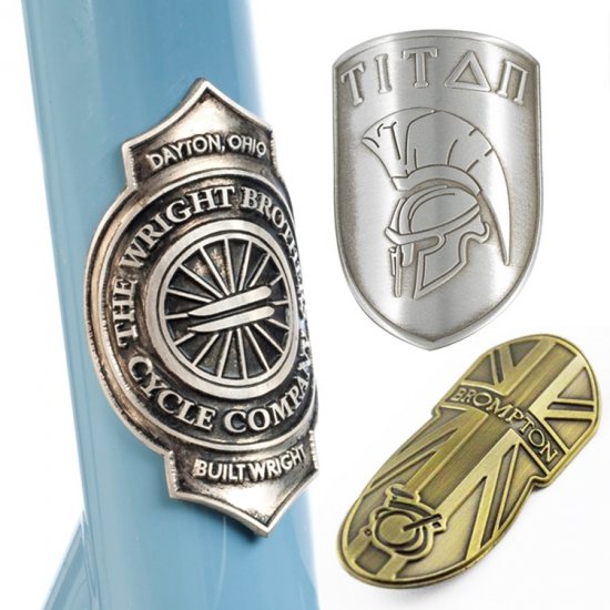 Custom metal bicycle head badge sticker