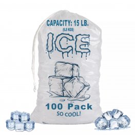 Custom plastic ice drawstring bags