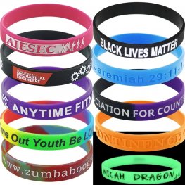 Custom logo rubber wristbands