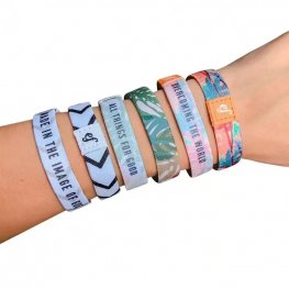 Custom logo elastic fabric wristbands