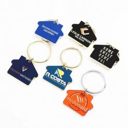 Custom house shaped metal keychains