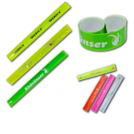 Custom promotional PVC reflective slap wrap bracelet